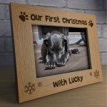 Our First Christmas Wooden Frame Pet Gift New Dog Gift Family