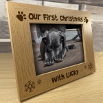 Our First Christmas Wooden Frame Pet Gift New Dog Gift Family