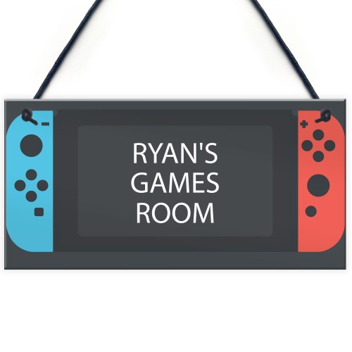 Personalised Gaming Room Sign For Son Christmas Switch Style