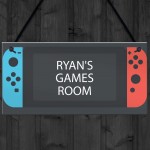 Personalised Gaming Room Sign For Son Christmas Switch Style