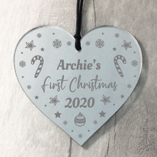 Personalised Newborn Baby First Christmas Gifts Engraved Bauble 