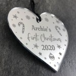 Personalised Newborn Baby First Christmas Gifts Engraved Bauble 