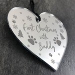 PERSONALISED First Christmas With Dog Gifts Mirror Bauble Gift