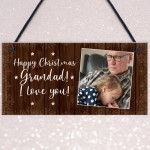 Personalised Merry Christmas Grandad Gift Photo Plaque Gift