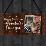 Personalised Merry Christmas Grandad Gift Photo Plaque Gift