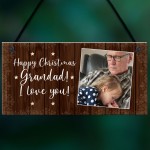 Personalised Merry Christmas Grandad Gift Photo Plaque Gift