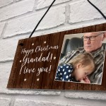 Personalised Merry Christmas Grandad Gift Photo Plaque Gift