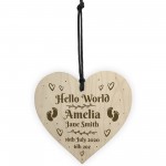 Personalised Newborn Baby Gift Milestone Heart Plaque