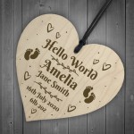 Personalised Newborn Baby Gift Milestone Heart Plaque