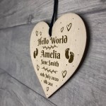 Personalised Newborn Baby Gift Milestone Heart Plaque