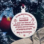 Handmade Friendship Christmas Bauble Gift Wood Tree Decoration