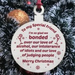 Handmade Friendship Christmas Bauble Gift Wood Tree Decoration