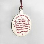 Handmade Friendship Christmas Bauble Gift Wood Tree Decoration