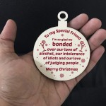 Handmade Friendship Christmas Bauble Gift Wood Tree Decoration