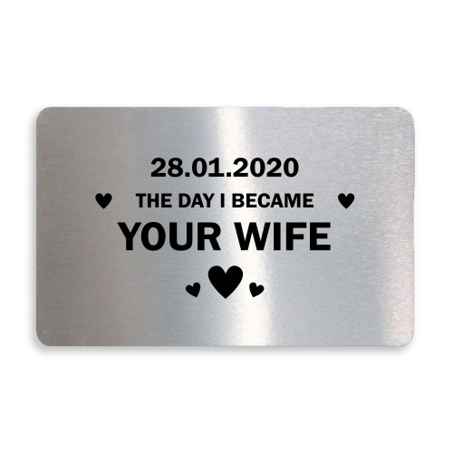 PERSONALISED Date Wallet Insert Anniversary Christmas Husband