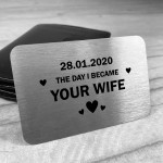 PERSONALISED Date Wallet Insert Anniversary Christmas Husband