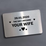 PERSONALISED Date Wallet Insert Anniversary Christmas Husband