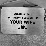 PERSONALISED Date Wallet Insert Anniversary Christmas Husband