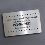 Personalised Wallet Card Insert I Love You Gifts For Him Her