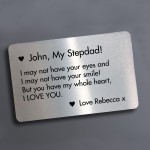 Personalised Stepdad Gift For Birthday Christmas Metal Card