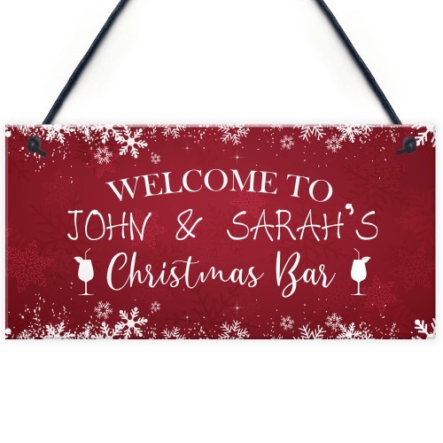 PERSONALISED Christmas Bar Sign HOME BAR Christmas Decor