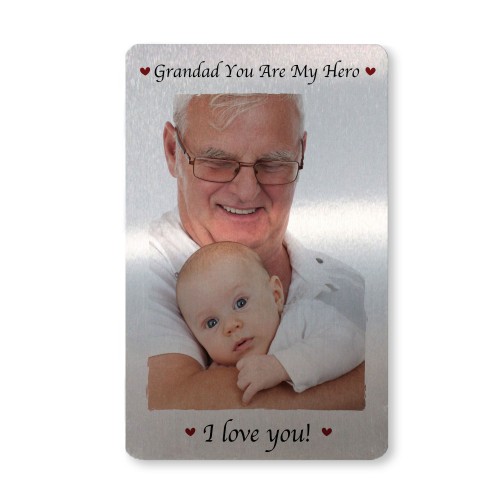 GRANDAD Gift Personalised Metal Wallet Card Fathers Day Birthday