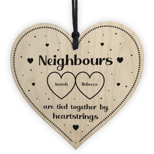 Thankyou Gift For Neighbour Wood Heart Neighbour Birthday Xmas