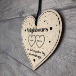 Thankyou Gift For Neighbour Wood Heart Neighbour Birthday Xmas