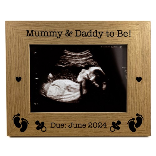 Personalised Mummy and Daddy To Be 7x5 Photo Frame Baby Scan