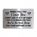 Love You Gift For Boyfriend Husband Wallet Insert Anniversary