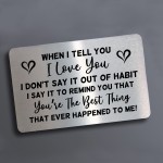 Love You Gift For Boyfriend Husband Wallet Insert Anniversary