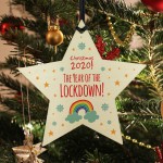 2020 Lockdown Wooden Christmas Bauble Decoration Family Xmas