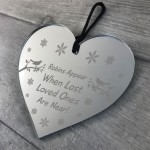 Robins Appear Poem ENGRAVED Memorial Plaque Heart Gift