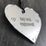 Thank You Gift ENGRAVED Hanging Heart Mum Dad Nan Grandad