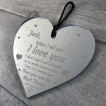 Personalised I Love You Engraved Heart Anniversary Christmas