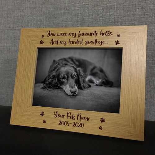 Dog Memorial Gift Wooden Photo Frame Rememberance Gift