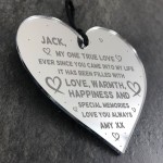 PERSONALISED One True Love Engraved Heart Husband Wife Gift