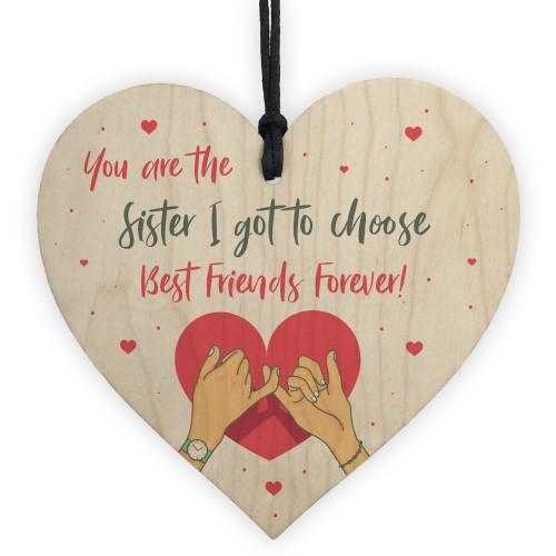 Thank You Sister Gift Best Friend Wood Heart Love Plaque