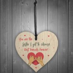 Thank You Sister Gift Best Friend Wood Heart Love Plaque