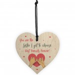 Thank You Sister Gift Best Friend Wood Heart Love Plaque