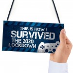 Funny Gaming Lockdown Sign Novelty Christmas Gift For Son