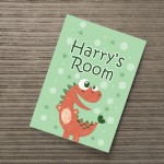 Dinosaur Theme Room Sign PERSONALISED Boys Bedroom Nursery