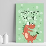 Dinosaur Theme Room Sign PERSONALISED Boys Bedroom Nursery