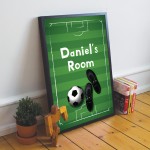 Personalised Football Theme Framed Print For Boys Bedroom