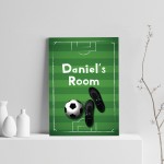 Personalised Football Theme Print For Boys Bedroom Son Gift