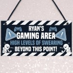 Personalised GAMING AREA Sign Bedroom Man Cave Sign