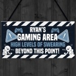 Personalised GAMING AREA Sign Bedroom Man Cave Sign