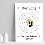 Personalised Wedding Gift For Husband Wife Song Lyrics Print