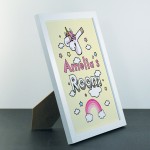 Unicorn Bedroom Sign Personalised A4 Frame Birthday Christmas