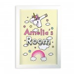 Unicorn Bedroom Sign Personalised A4 Frame Birthday Christmas